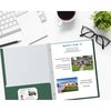 Better Office Products 2 Pocket Paper Folders Portfolio W/Prongs, Matte Texture, Letter Size, Dark Green, 50PK 84228